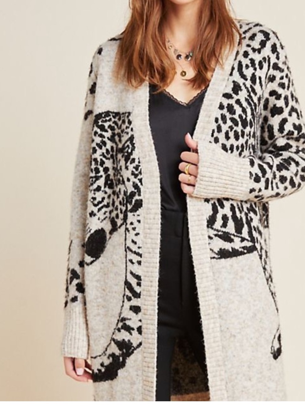 ANTHOPOLOGIe Moth Lucerne Leopard Cardigan SZ L